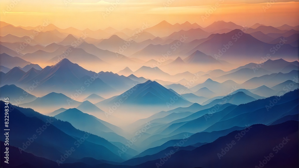 Obraz premium Abstract Mountains: Stylized, layered mountains in gradient colors, providing a sense of depth and serenity. 