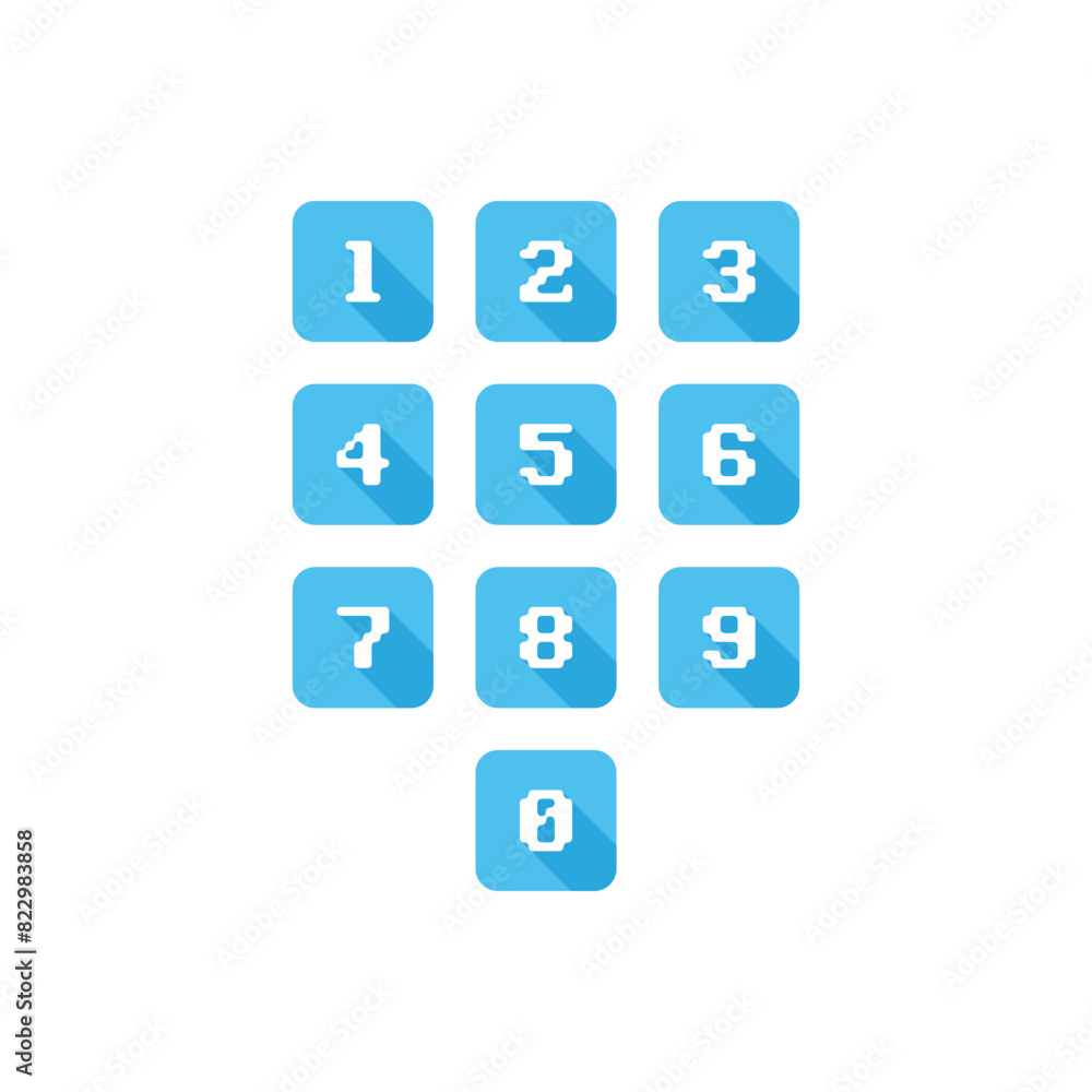 Set of number icons. 0-9 pixel numbers. Vector illustration Set of number icons. 0-9 pixel numbers. Vector illustration