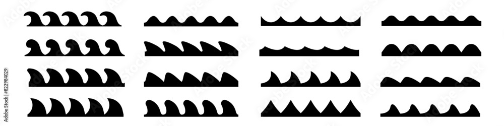 Obraz premium Wave ornament seamless. Wave line.