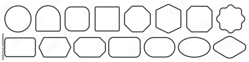 Rope frame. Rope border vector. Rope frame. Rope border vector.