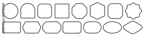 Rope frame. Rope border vector.