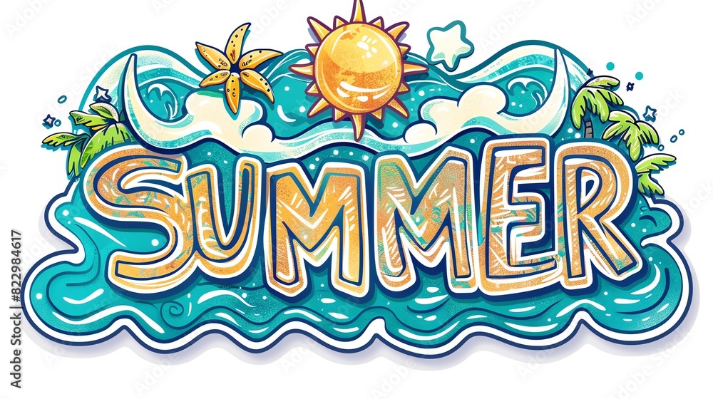 Beautiful summer sticker design for social media and online feed Beautiful summer sticker design for social media and online feed