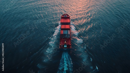 bird view of a cargo container ship in the sea, generative AI
By Armin photo