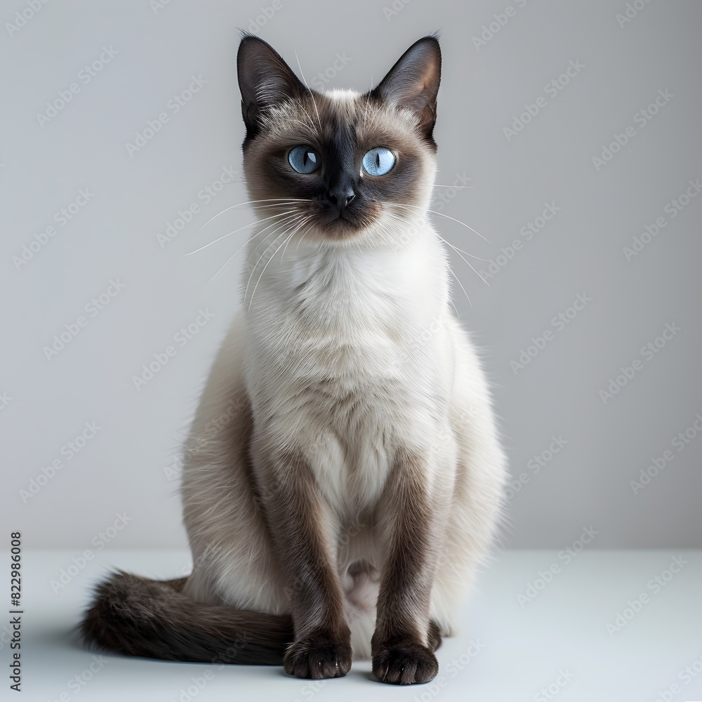 Vibrant Siamese Cat Radiating Grace and Elegance in Professional Product Photography