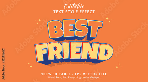 Best Friend Cartoon Style editable Text Effect