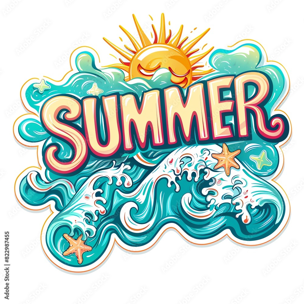Whimsical summer sticker for social media and online sharing Whimsical summer sticker for social media and online sharing