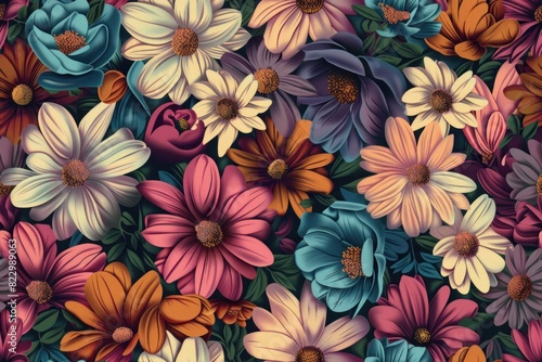 Botanical Symphony: Seamless Flower Patterns for Nature-inspired Designs