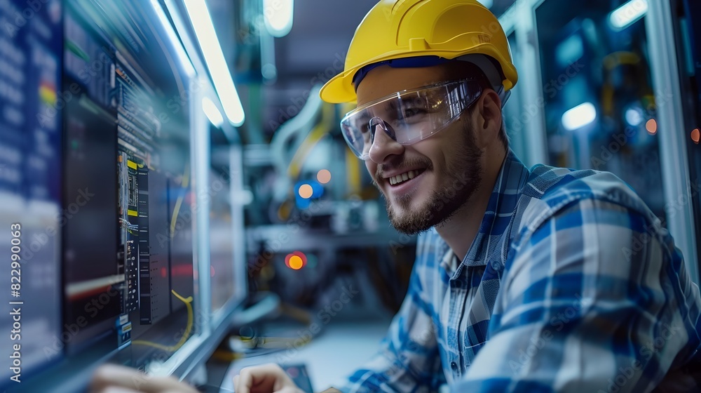 Confident Engineer Overseeing Industrial Manufacturing Process Confident Engineer Overseeing Industrial Manufacturing Process