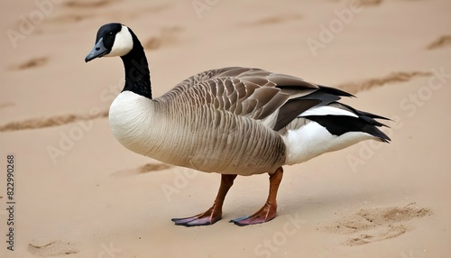 A Goose With Its Feet Kicking Up Sand As It Walks Upscaled
