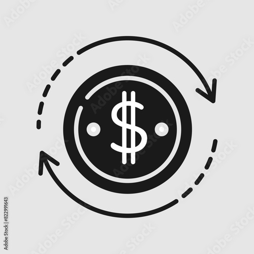 Vector graphic of a dollar sign icon, illustration sign and symbol for finance and profitability