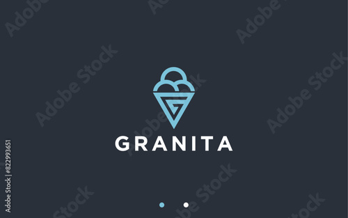 letter g with ice cream logo design vector silhouette illustration