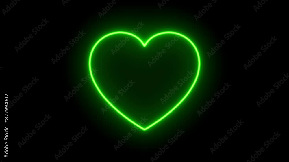 Light neon moving around the heart symbol. black background, 4k. Light neon moving around the heart symbol. black background, 4k.