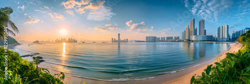 Breathtaking Sunset over Zhuhai: An Alluring Melange of Natural and Urban Beauty