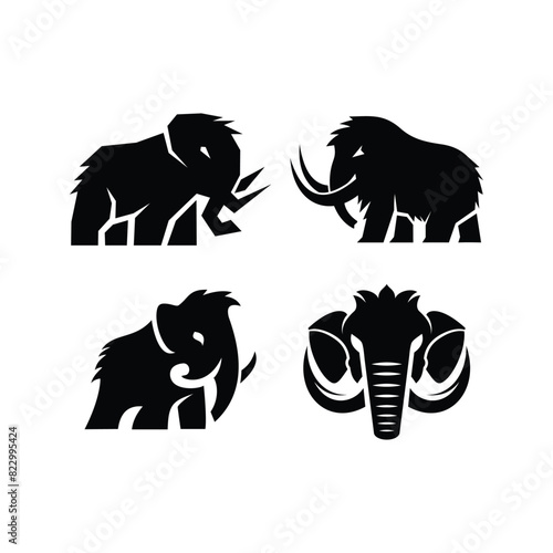 Mammoth logo design icon vector template