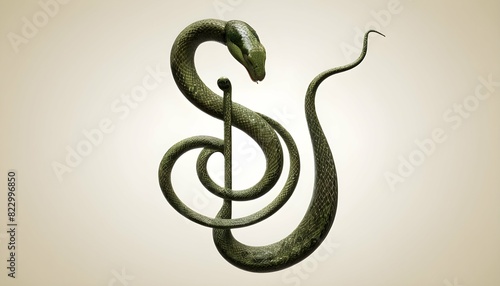 A Snake With Its Body Forming The Shape Of A Music Upscaled