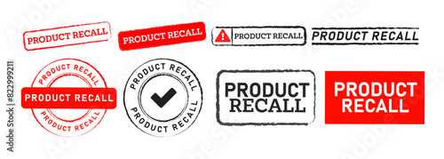 black and red rubber stamp label sticker product recall sign for business customer return product