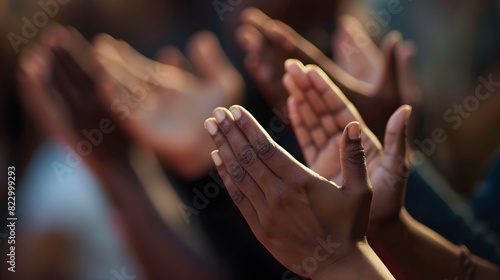 Close-up of Hands of different ethnicities clapping in unison