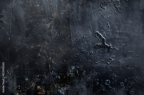 Black grunge background with scratches and scuffs photo