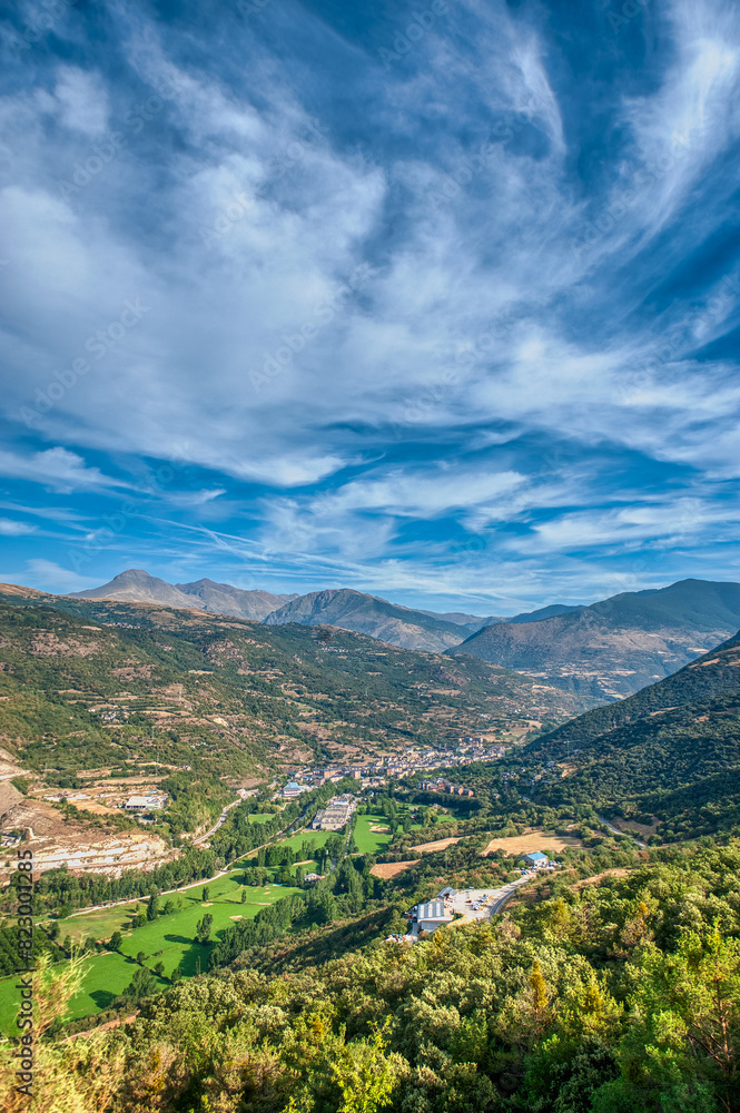 Fototapeta premium Sort is a municipality and Spanish town in the province of Lerida, in Catalonia. Capital of the Pallars Sobira region. Spain