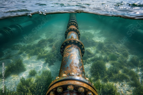 Underwater pipeline for gas and oil transfer, subsea transmission infrastructure