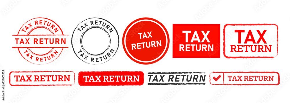 circle and rectangle rubber stamp label sticker tax return sign for taxation finance income document circle and rectangle rubber stamp label sticker tax return sign for taxation finance income document