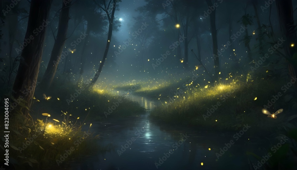 Fireflies Creating A Mystical Atmosphere