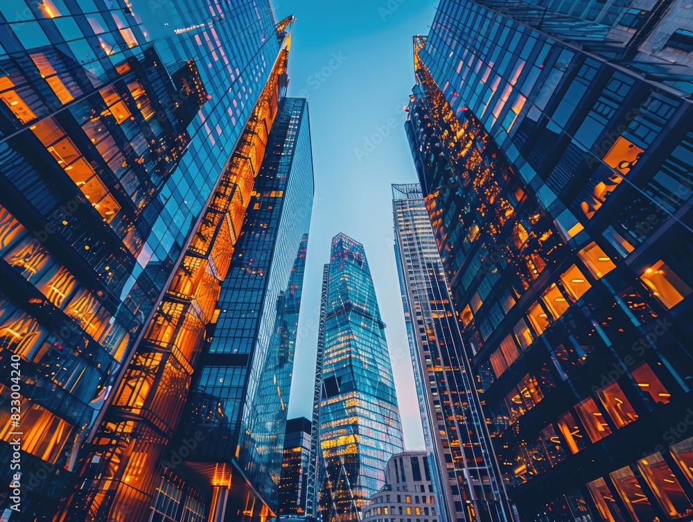 Obraz premium City skyscrapers at night
