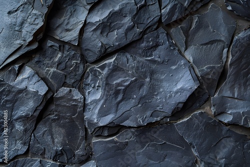 Black Slate Background with High Detail Stone Texture © MD