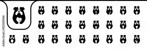 animal pet bulldog flat icon vector designs