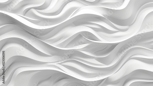 Abstract white waves with smooth and fluid texture creating an organic feel