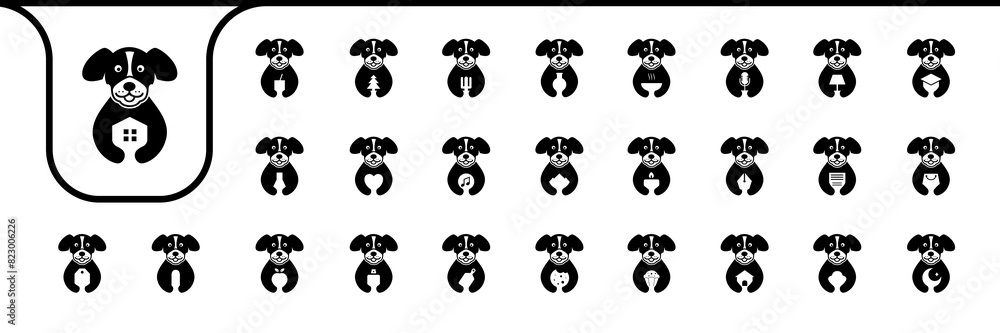 brittany spaniel dog cute icon vector designs brittany spaniel dog cute icon vector designs
