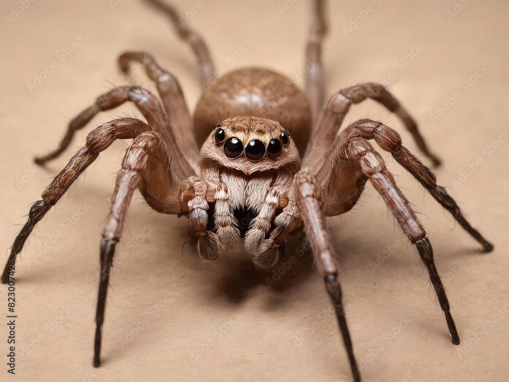 Fototapeta premium wolf spider on a web