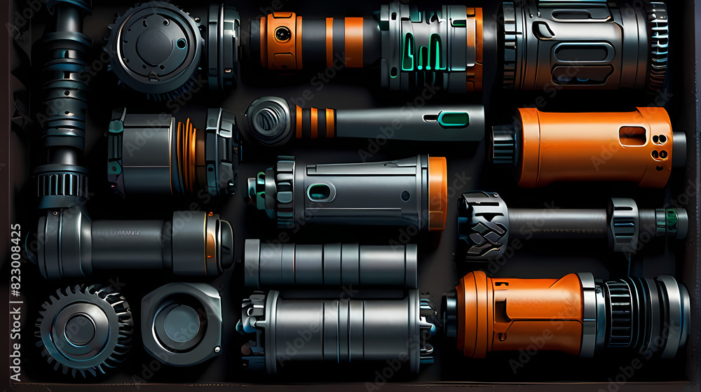 Background with a pile of gear theme Background with a pile of gear theme