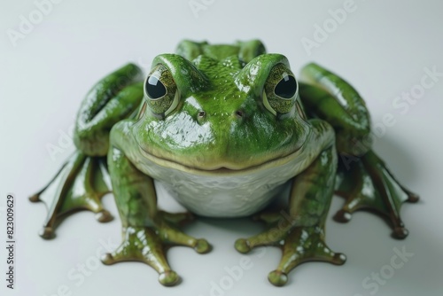 green frog with number on white background
