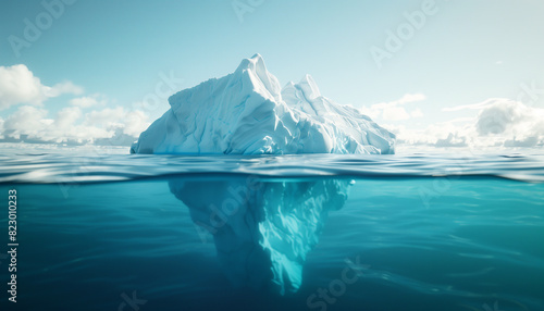 Iceberg underwater-Hidden Danger and Global Warming Concept © cindy