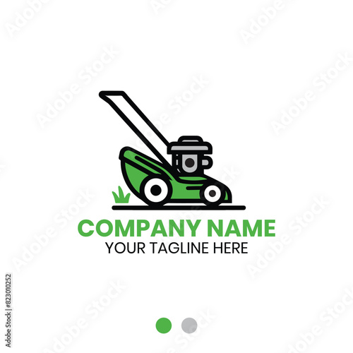 Lawn mower logo vector design for lawn care or gardening service