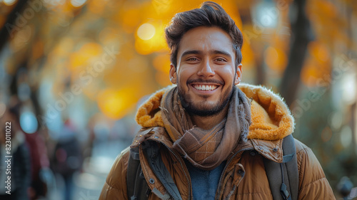 a indian cheerfull man with clean shave going to office with energetic and cheerful feelings,generative ai