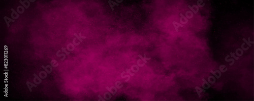 Abstract fringe and bleed paint drips and drops pink fog and mist effect on black background. Stained blurry pink grunge texture, pink ink effect watercolor. Pink clouds abstract background photo