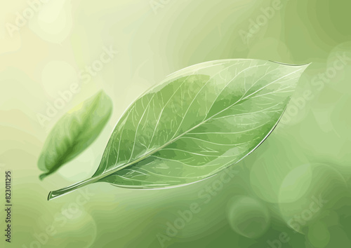 a close up of a green leaf on a blurry background