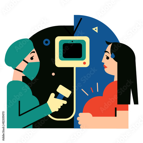 Ultrasound scan of a pregnant woman