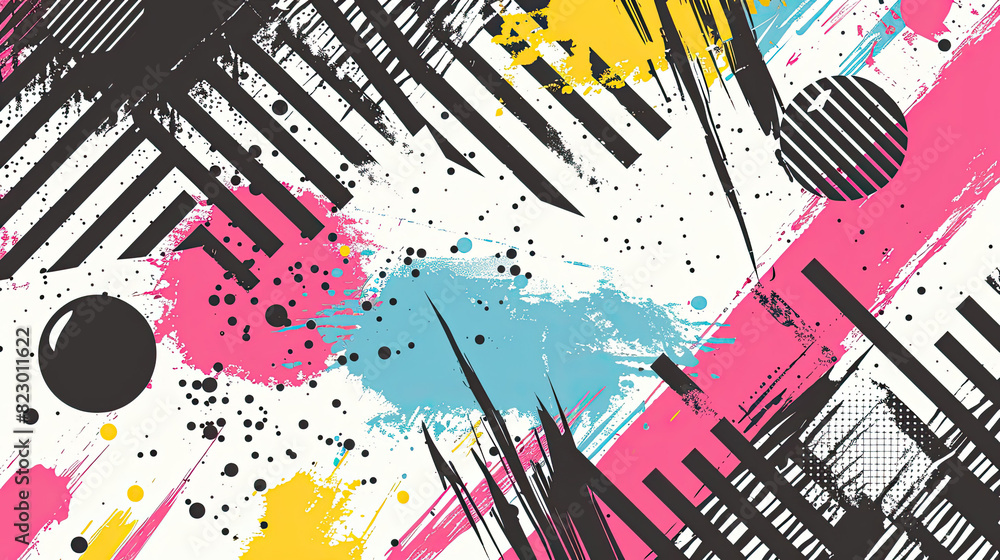 Naklejka premium Geometric design. Halftone geometric design with a set of colorful abstract