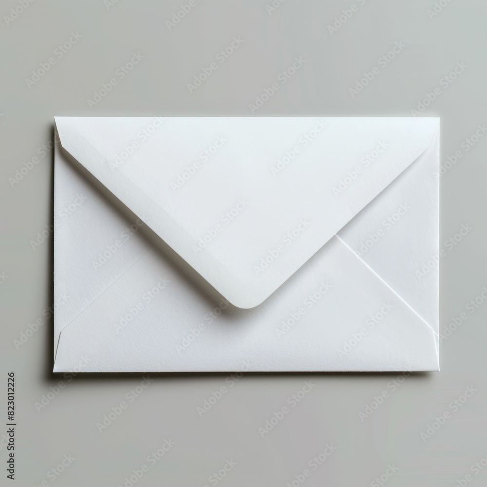 Envelope, open, letter partially out, isolated silver background, soft light Envelope, open, letter partially out, isolated silver background, soft light