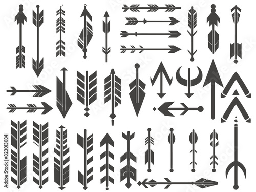 a collection of arrows and arrows