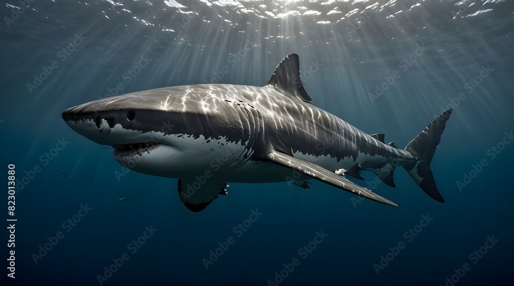 Fototapeta premium Great White Sharks.generative.ai