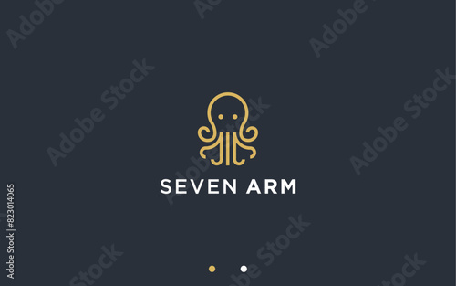 octopus logo design vector silhouette illustration