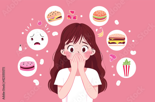 a girl is covering her mouth with her hands