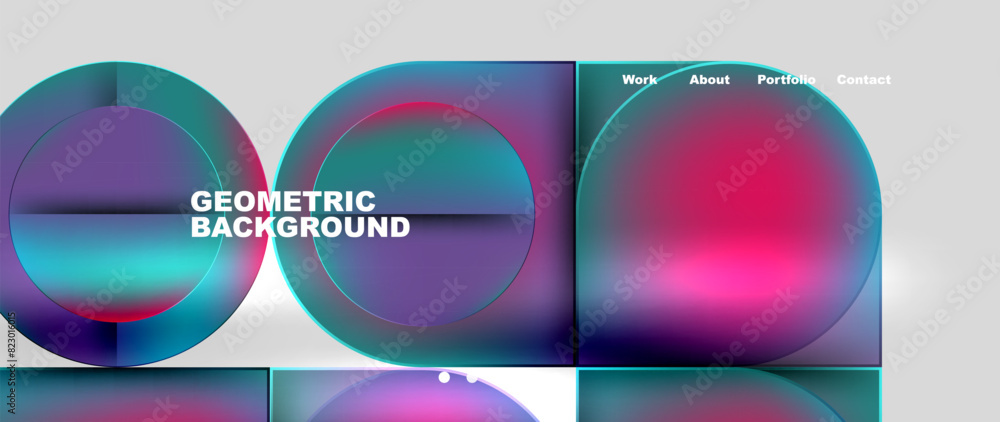 Geometric abstract glassmorphism with circles and squares. Vector Illustration For Wallpaper, Banner, Background, Card, Book Illustration, landing page Geometric abstract glassmorphism with circles and squares. Vector Illustration For Wallpaper, Banner, Background, Card, Book Illustration, landing page
