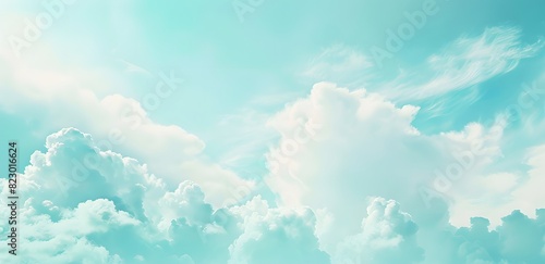 Dreamy Blue Sky with White Clouds Banner