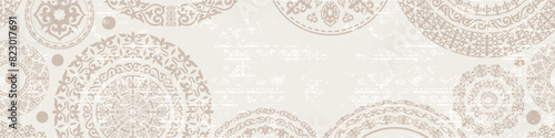 Ethnic background on the theme of Kazakh national ornament, frame, vector design	