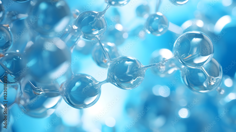 Digital blue bubble skin care products abstract poster web PPT background